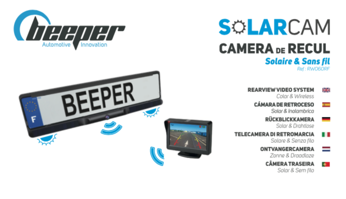 SOLARCAM - Caméra de recul solaire & sans fil avec écran 4,3